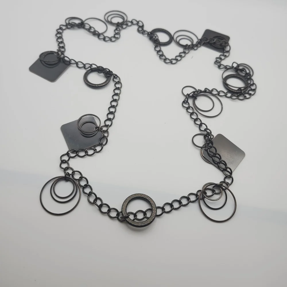Source Unknown Black Geometric Necklace